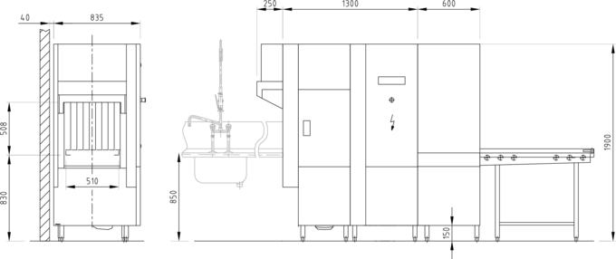 Korbspülmaschine UPster KS160 Massblatt